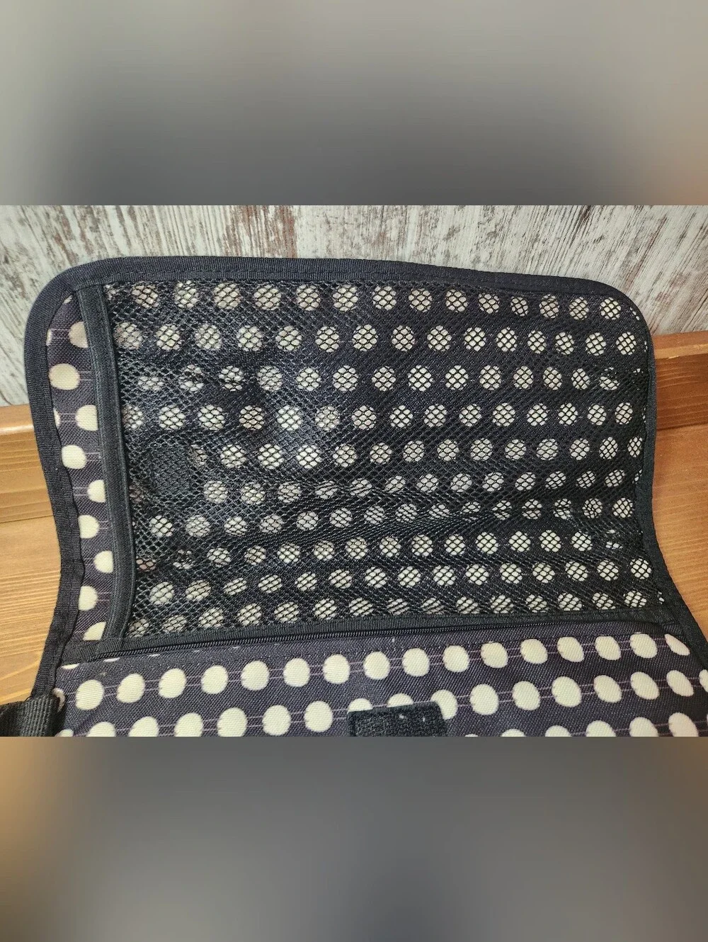 Skip Hop Pronto Baby Changing Station & Diaper Clutch Black Off White Polka Dot